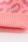 Pink pompom leopard cable beanie hat - Aaria Tees Aaria Tees