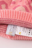 Pink pompom leopard cable beanie hat - Aaria Tees Aaria Tees