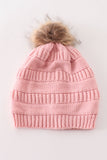 Pink pompom cable beanie hat - Aaria Tees Aaria Tees