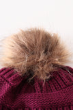 Violet pompom cable beanie hat - Aaria Tees Aaria Tees