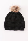 Black pompom cable beanie hat - Aaria Tees Aaria Tees