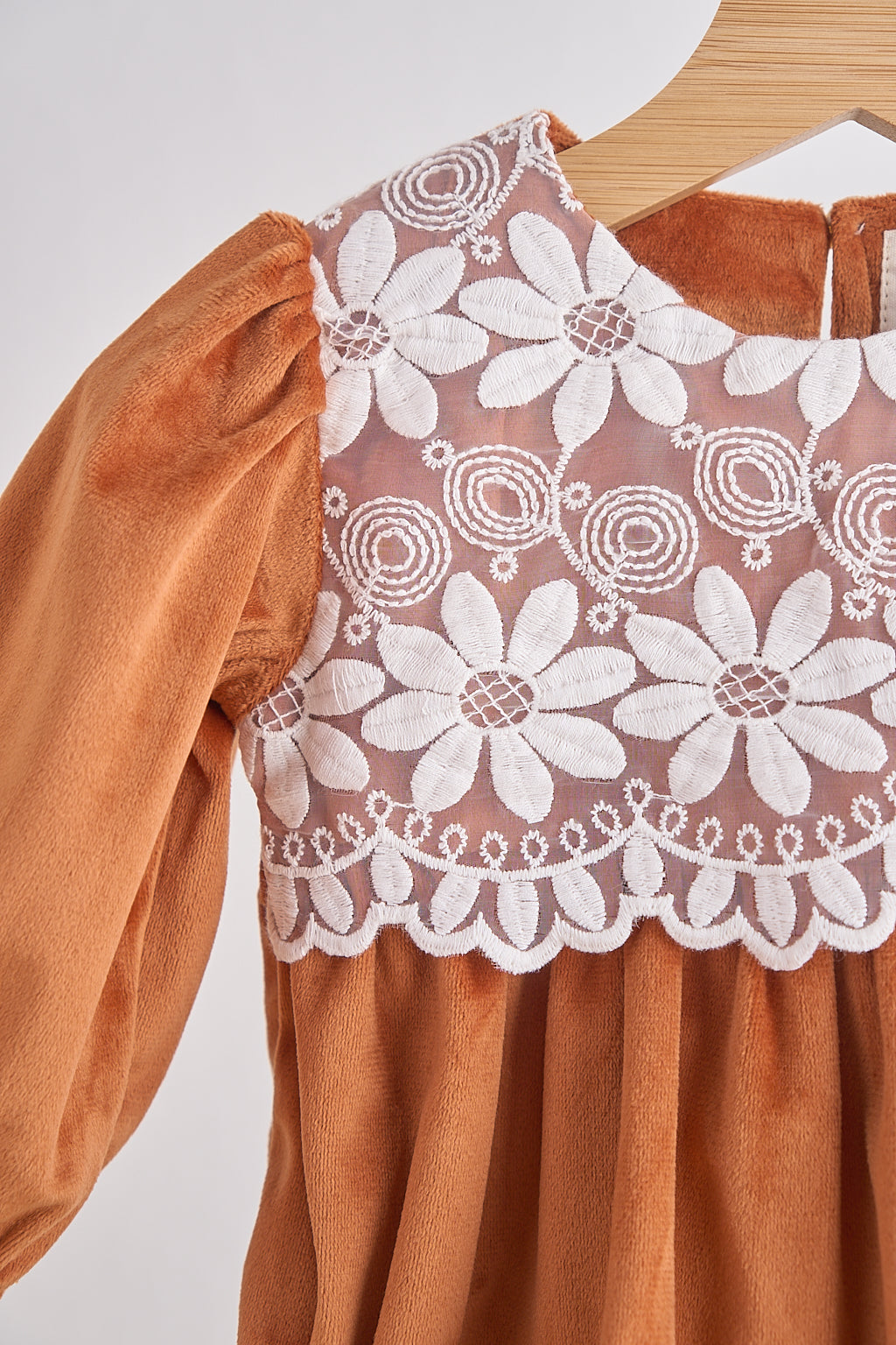 Carmel velvet lace girl bubble - Aaria Tees Aaria Tees