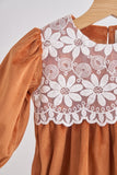 Carmel velvet lace girl bubble - Aaria Tees Aaria Tees