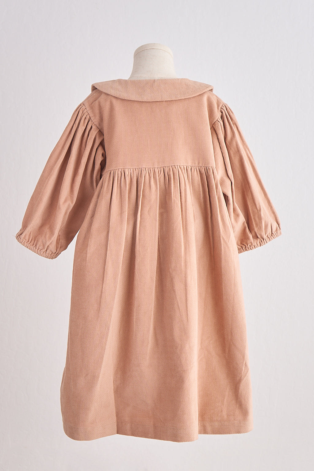 Beige floral embroidery velveteen girl dress - Aaria Tees Aaria Tees