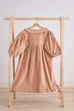 Beige floral embroidery velveteen girl dress - Aaria Tees Aaria Tees