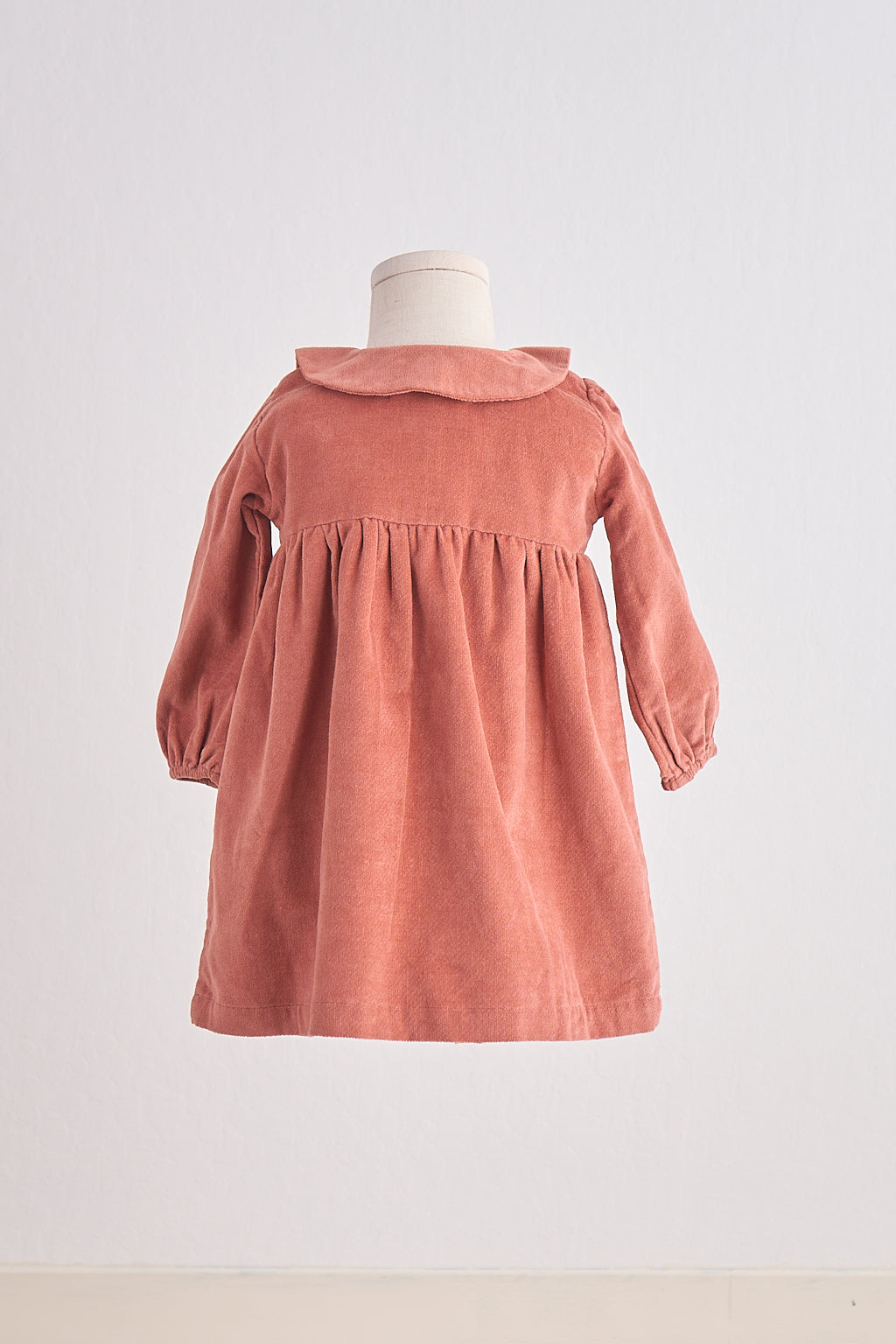 Rust floral embroidery velveteen girl dress - Aaria Tees Aaria Tees