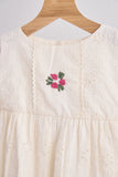 White hand embroidery lace dress Aaria Tees