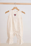 White hand embroidery floral lace jumpsuit - Aaria Tees Aaria Tees