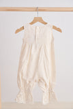White hand embroidery floral lace jumpsuit - Aaria Tees Aaria Tees
