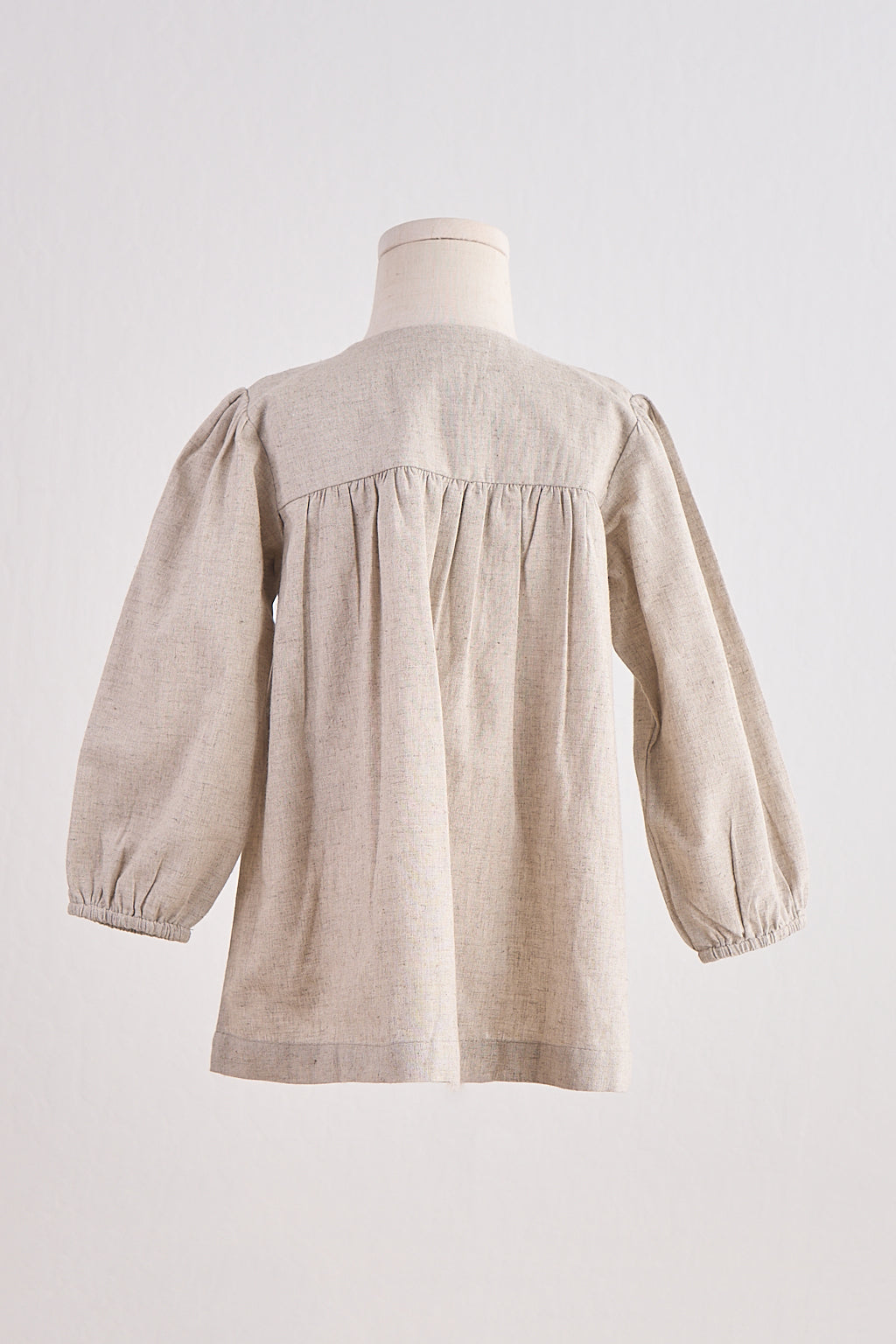 Gray floral embroidery linen girl dress - Aaria Tees Aaria Tees