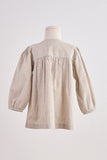 Gray floral embroidery linen girl dress - Aaria Tees Aaria Tees