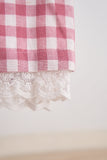 Pink gingham flannel lace  dress - Aaria Tees Aaria Tees