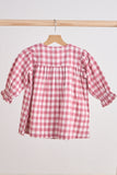 Pink gingham flannel bow dress Aaria Tees