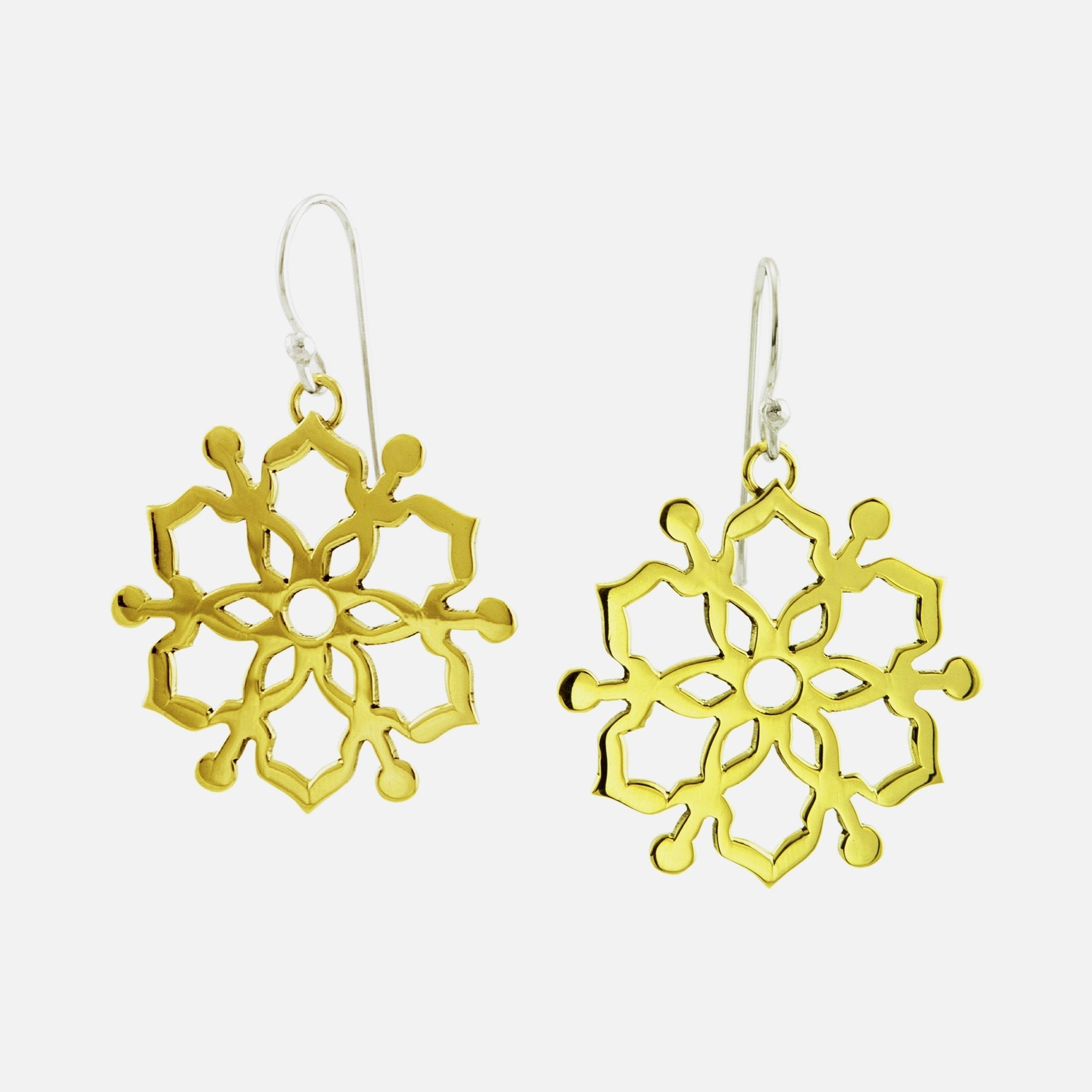 Moroccan Mandala Brass Earrings - Aaria Tees Aaria Tees