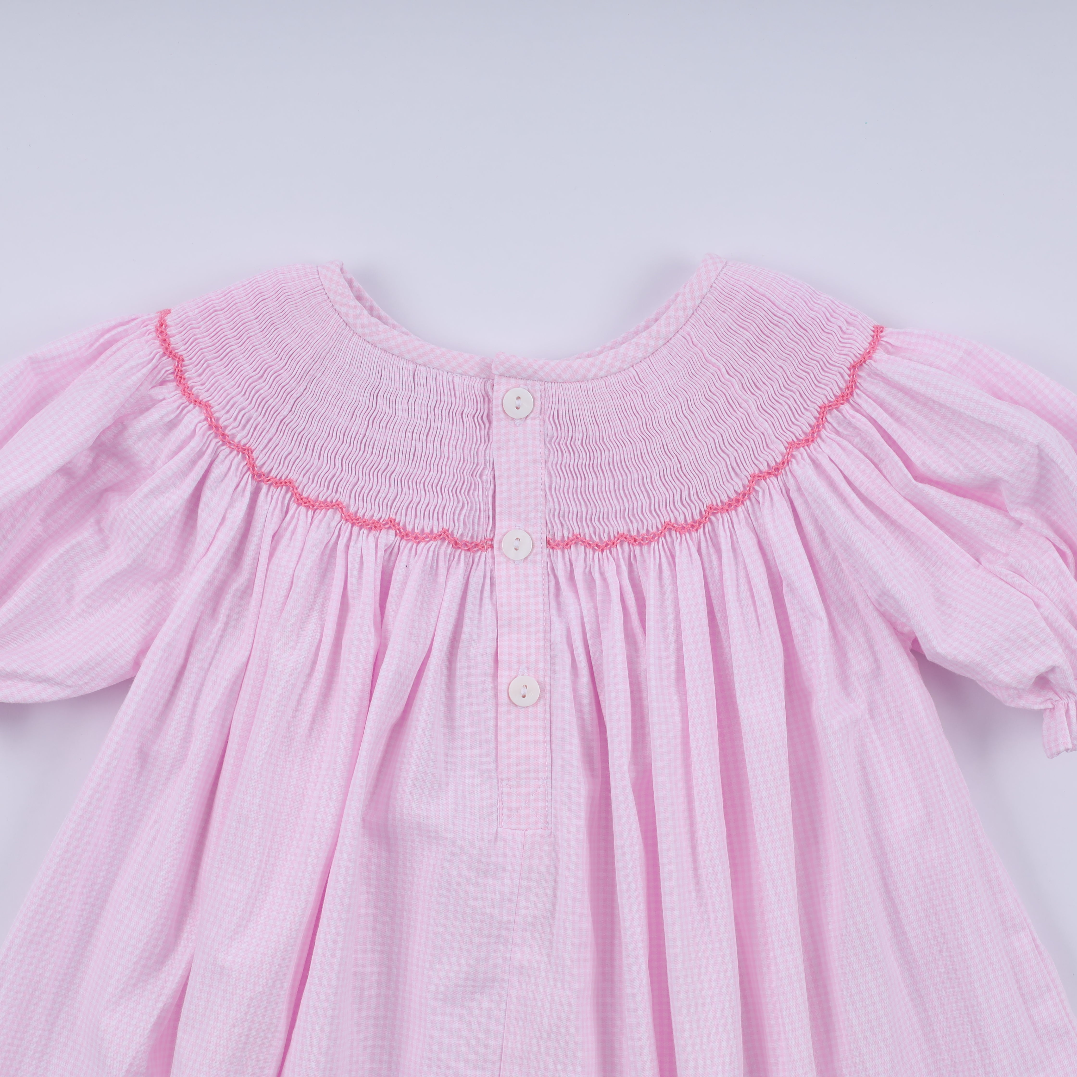 Pink christmas tree hand smocked dress - Aaria Tees Aaria Tees