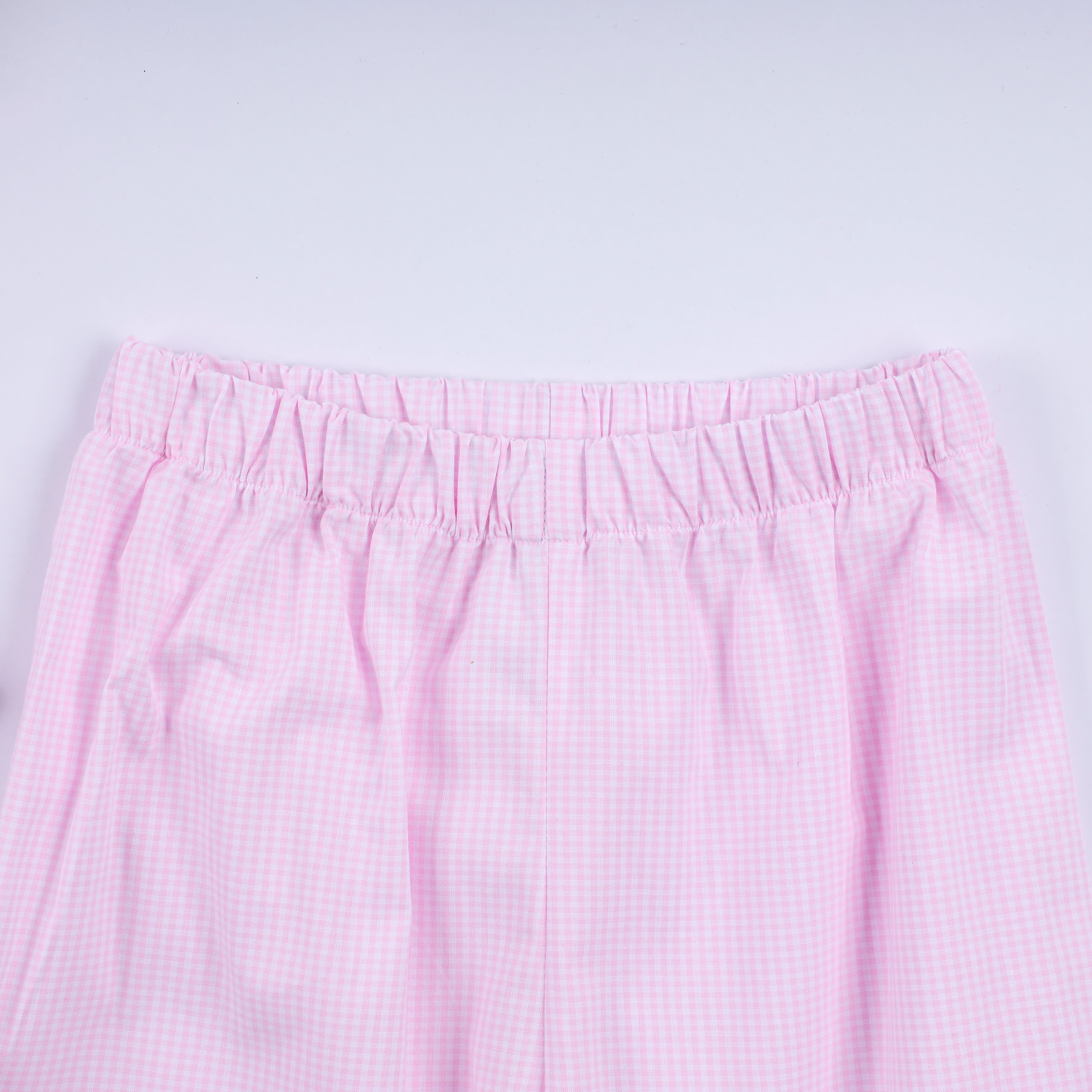 Pink christmas tree hand smocked ruffle pants set - Aaria Tees Aaria Tees