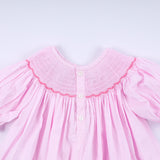 Pink christmas tree hand smocked ruffle pants set - Aaria Tees Aaria Tees