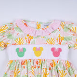 Sweet island character hand smocked ruffle pants set - Aaria Tees Aaria Tees