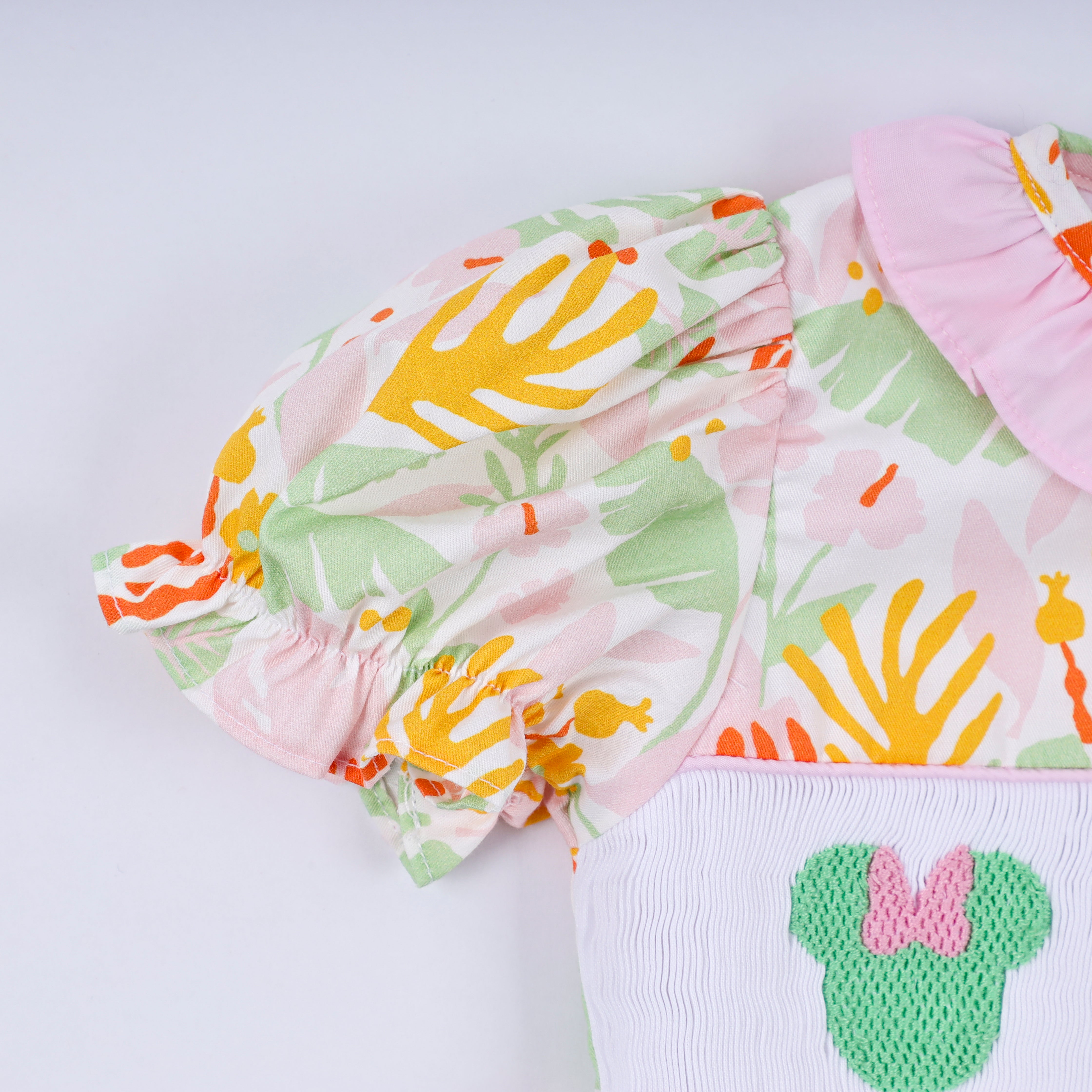 Sweet island character hand smocked ruffle pants set - Aaria Tees Aaria Tees