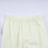 Mustard character hand smocked ruffle pants set - Aaria Tees Aaria Tees