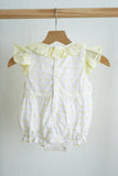 Mustard character hand smocked ruffle bubble - Aaria Tees Aaria Tees