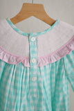 Mint christmas nutcracker hand smocked gingham dress - Aaria Tees Aaria Tees
