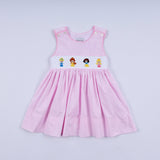 Pink princess hand smocked plaid dress - Aaria Tees Aaria Tees