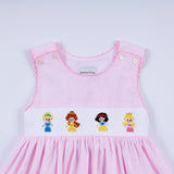 Pink princess hand smocked plaid dress - Aaria Tees Aaria Tees