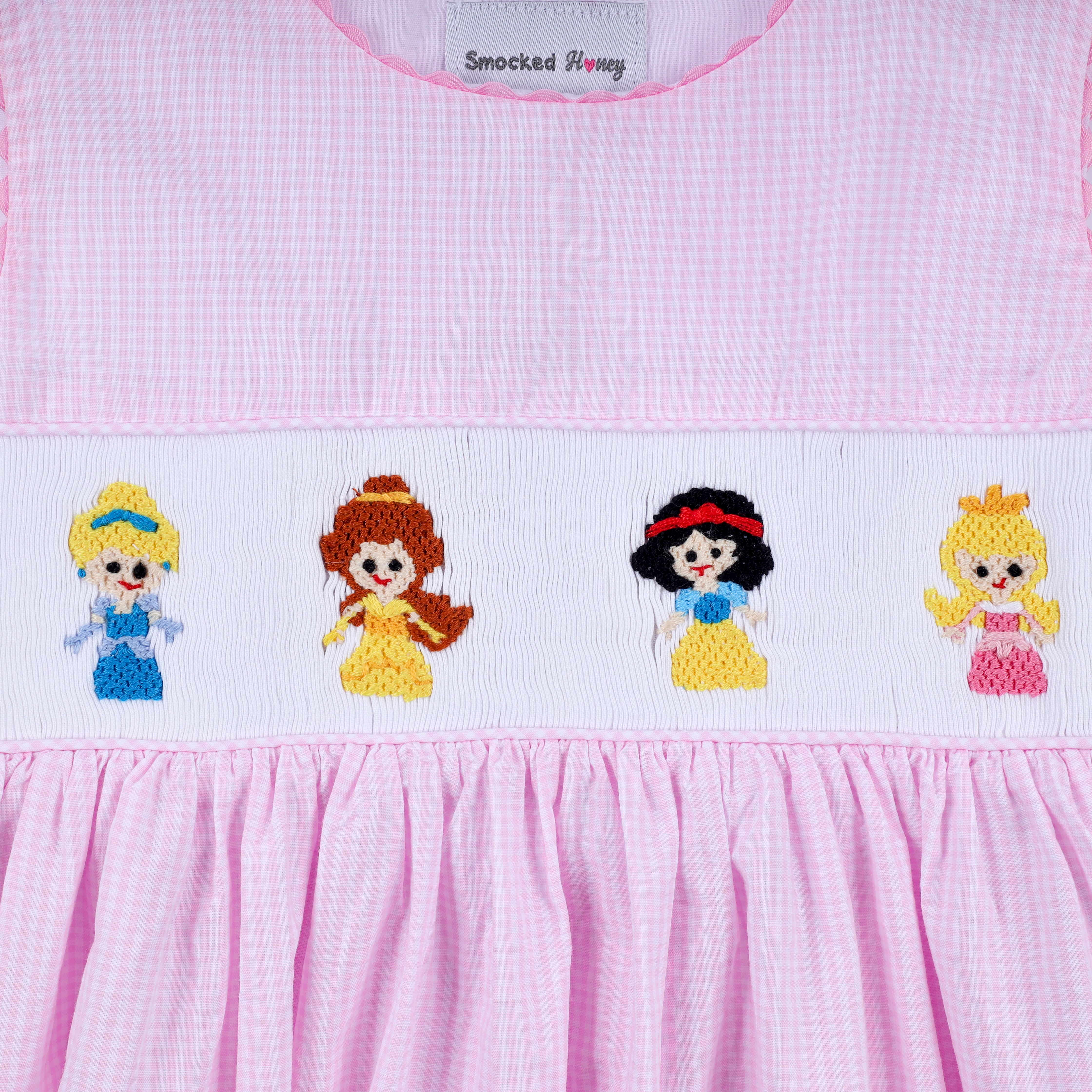 Pink princess hand smocked plaid dress - Aaria Tees Aaria Tees