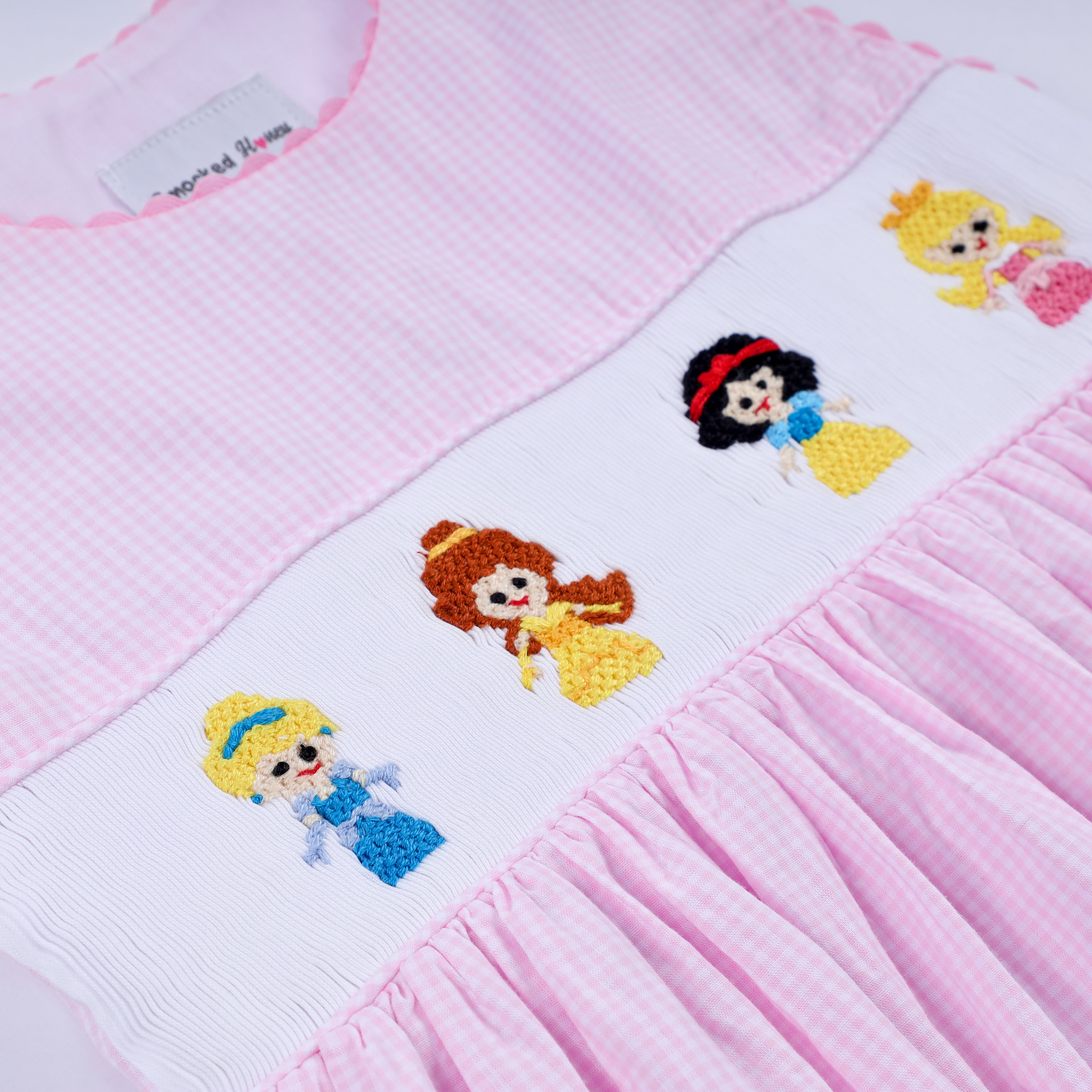 Pink princess hand smocked plaid dress - Aaria Tees Aaria Tees