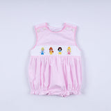 Pink princess hand smocked plaid bubble - Aaria Tees Aaria Tees