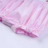 Pink princess hand smocked plaid bubble - Aaria Tees Aaria Tees