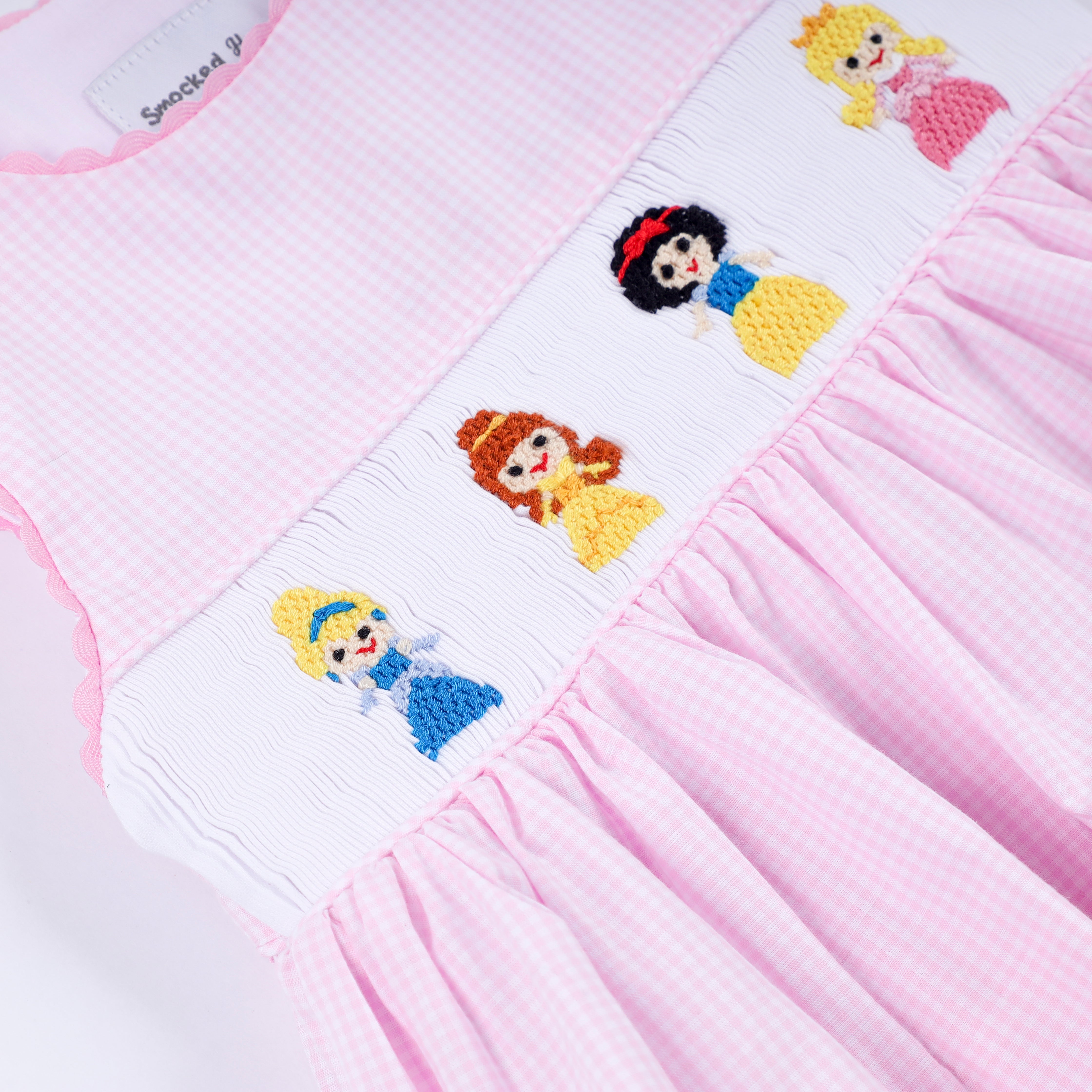 Pink princess hand smocked plaid bloomer set - Aaria Tees Aaria Tees