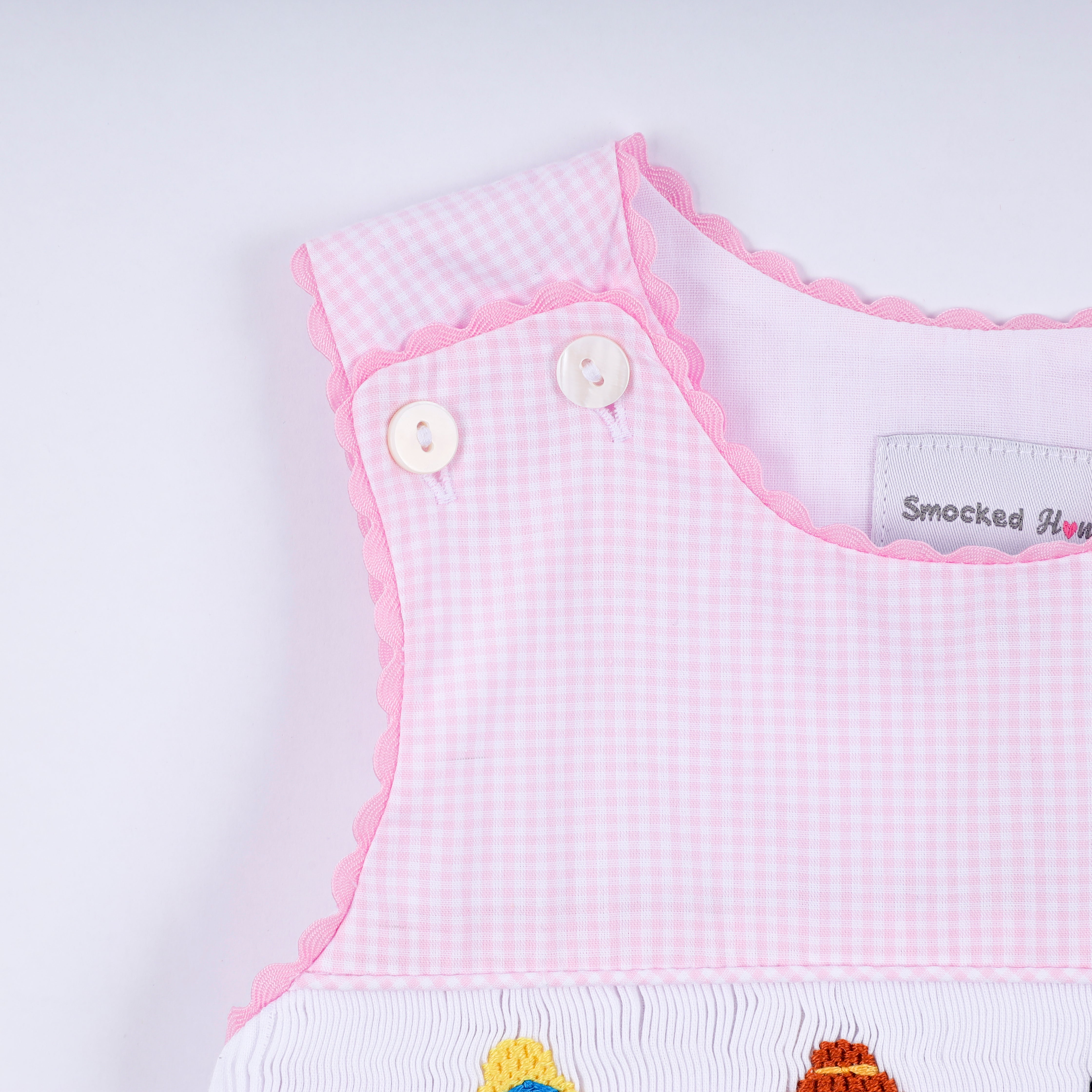 Pink princess hand smocked plaid bloomer set - Aaria Tees Aaria Tees