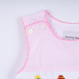 Pink princess hand smocked plaid bloomer set - Aaria Tees Aaria Tees