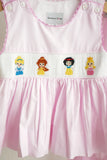 Pink princess hand smocked plaid ruffle pants set - Aaria Tees Aaria Tees