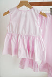 Pink princess hand smocked plaid ruffle pants set - Aaria Tees Aaria Tees