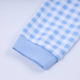 Blue gingerbread hand smocked gingham romper - Aaria Tees Aaria Tees