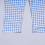 Blue gingerbread hand smocked gingham pants set - Aaria Tees Aaria Tees