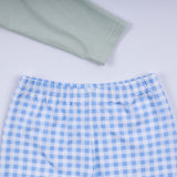 Sage cow hand smocked gingham pants set - Aaria Tees Aaria Tees