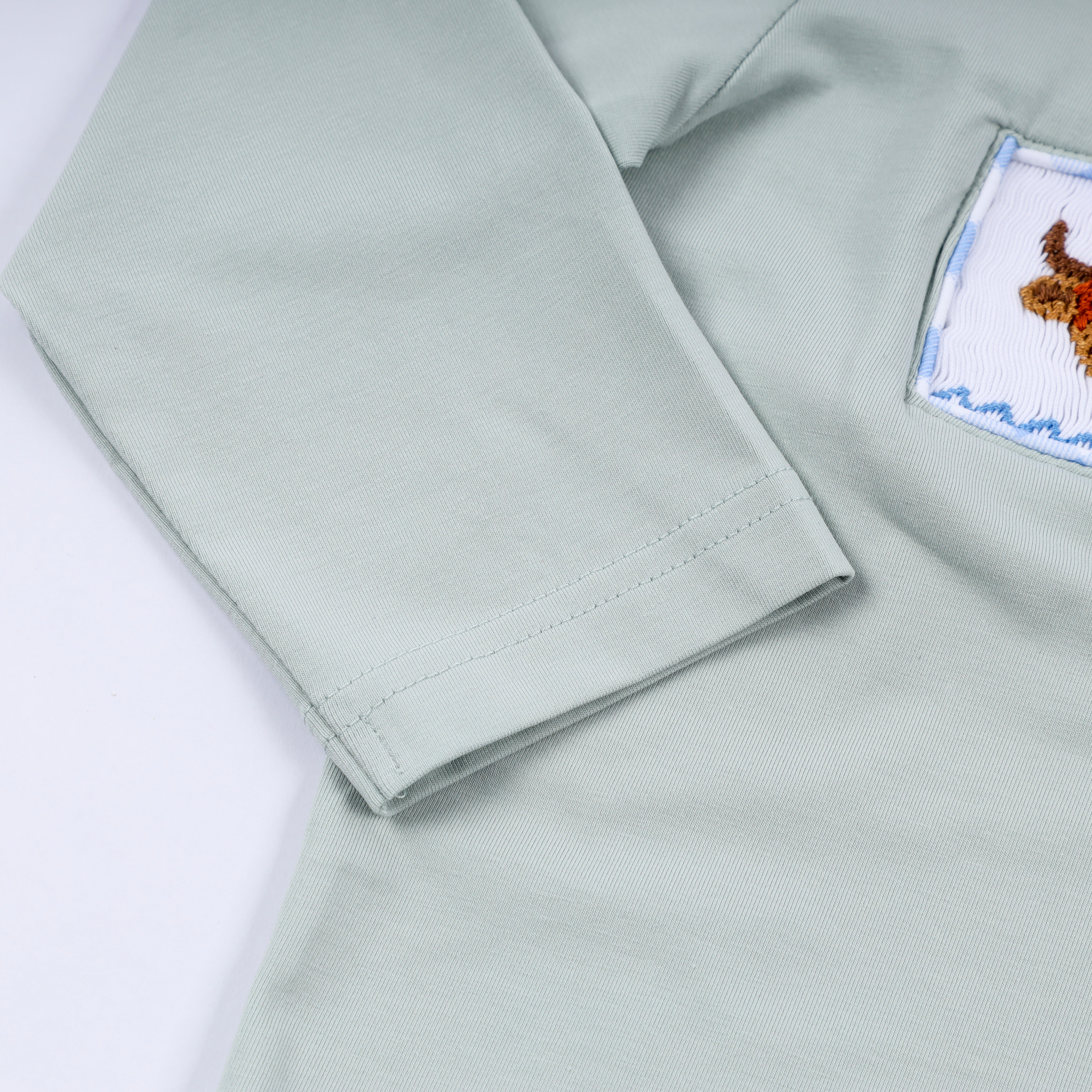 Sage cow hand smocked gingham pants set - Aaria Tees Aaria Tees