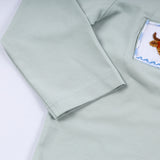 Sage cow hand smocked gingham pants set - Aaria Tees Aaria Tees