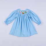 Blue nativity hand smocked dress - Aaria Tees Aaria Tees