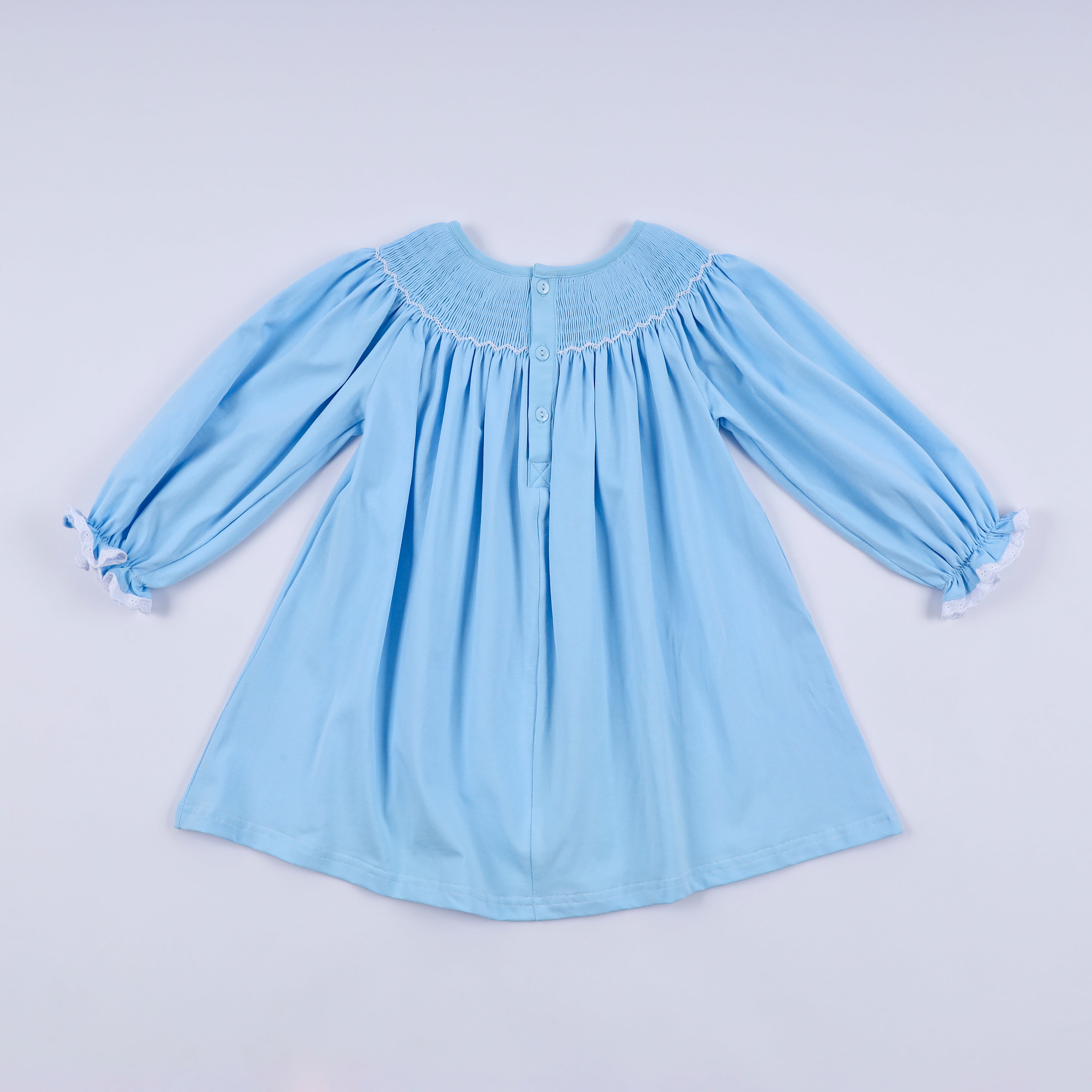 Blue nativity hand smocked dress - Aaria Tees Aaria Tees