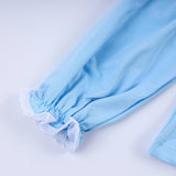 Blue nativity hand smocked bloomer set Aaria Tees