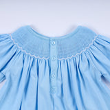 Blue nativity hand smocked bloomer set Aaria Tees