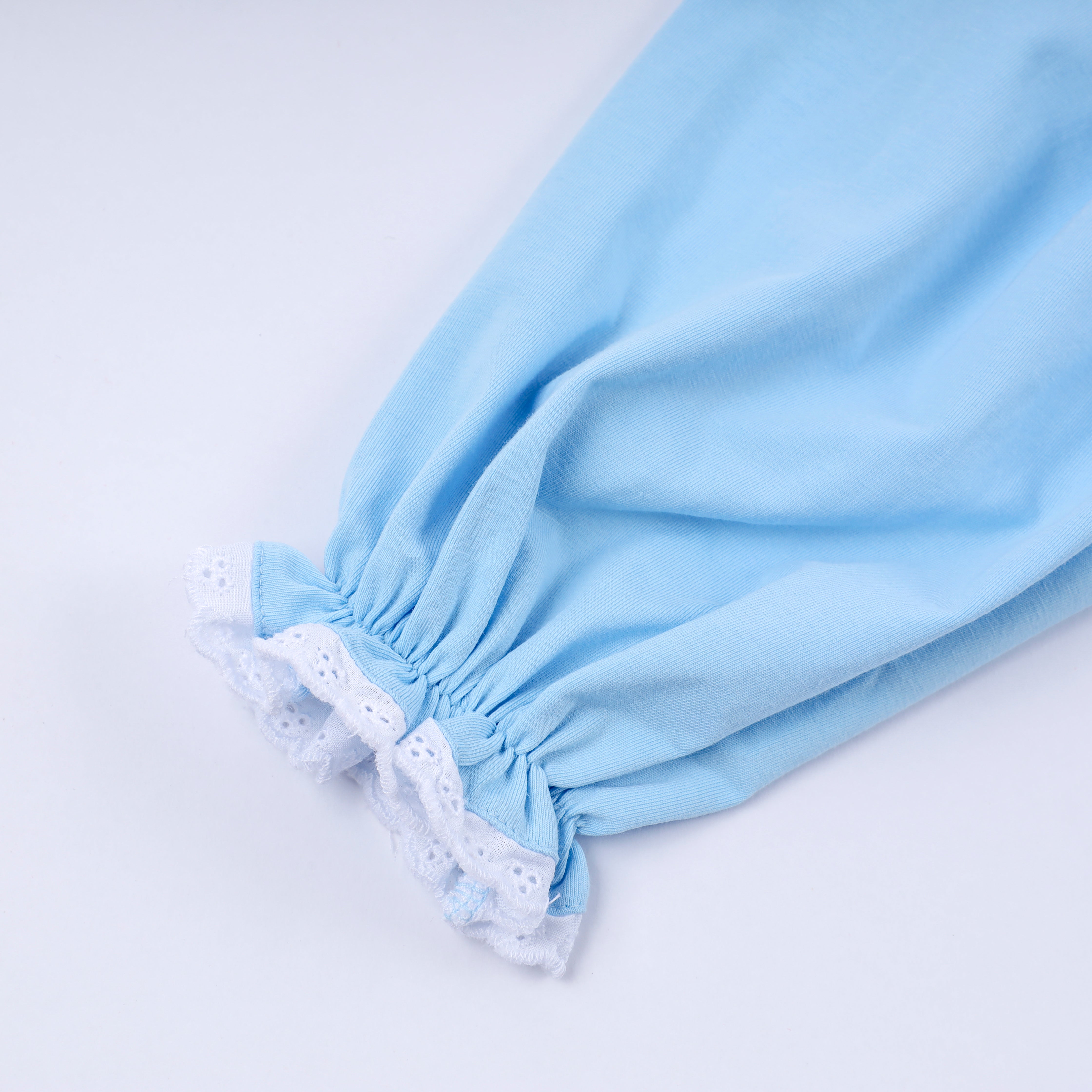 Blue nativity hand smocked ruffle pants set - Aaria Tees Aaria Tees