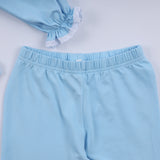 Blue nativity hand smocked ruffle pants set - Aaria Tees Aaria Tees