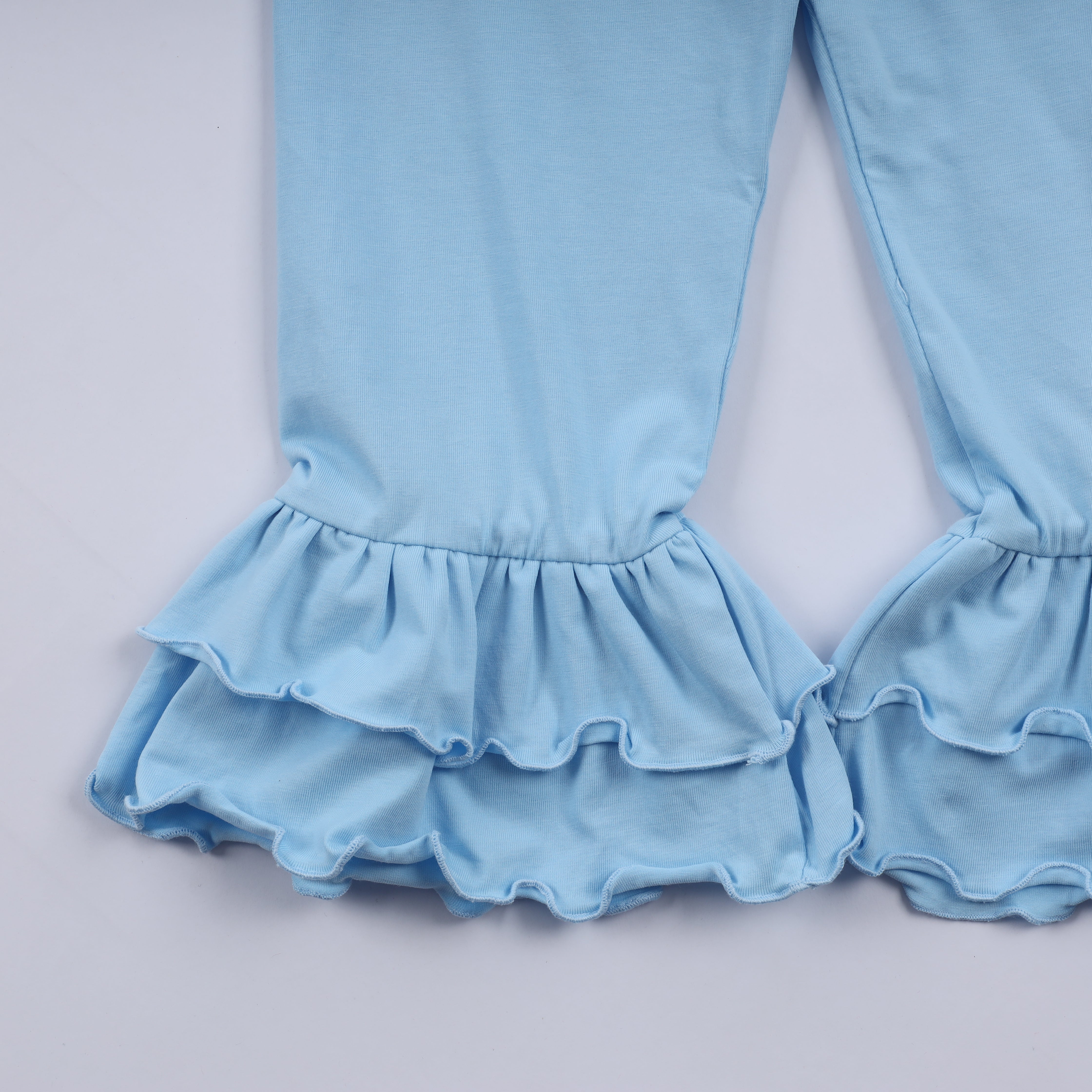 Blue nativity hand smocked ruffle pants set - Aaria Tees Aaria Tees