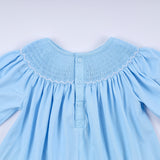 Blue nativity hand smocked ruffle pants set - Aaria Tees Aaria Tees